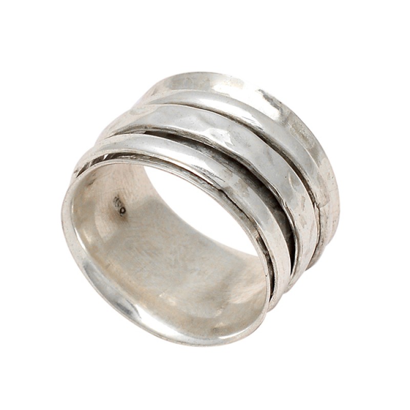 Three Tone Meditation Spinner Ring Made in Sterling Silver | Exotic India  Art