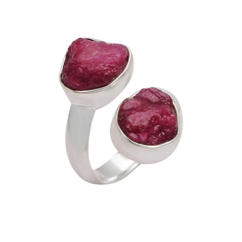 
									Raw Material Ruby Rough Gemstone 925 Sterling Silver Handcrafted Designer Ring