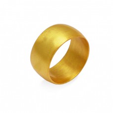 Handmade Designer Plain 925 Sterling Silver Gold Plated Ring Jewelry
