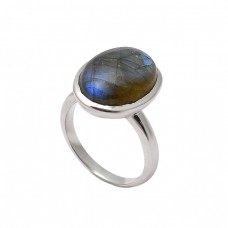 Oval Shape Labradorite Gemstone 925 Sterling Silver Designer Ring
