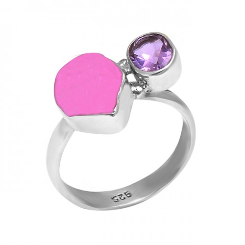 925 Sterling Silver Amethyst Tourmaline Gemstone Handmade Designer Ring