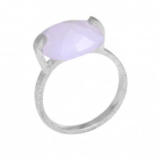 Rainbow Moonstone Cushion Shape Gemstone 925 Sterling Silver Ring Jewelry