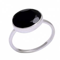 925 Sterling Silver Black Onyx Oval Shape Gemstone Designer Ring Jewelry