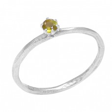 Round Shape Citrine Gemstone 925 Sterling Silver Designer Ring Jewelry