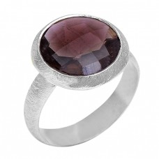 925 Sterling Silver Round Shape Smoky Quartz Gemstone Handcrafted Designer Ring