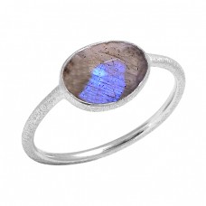 Oval Shape Labradorite Gemstone Handmade 925 Sterling Silver Ring