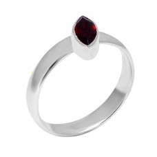 Garnet Marquise Shape Gemstone 925 Sterling Silver Handmade Unique Ring