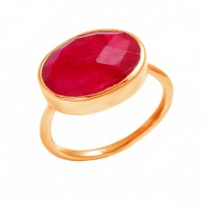 Oval Shape Ruby Gemstone 925 Sterling Silver Handmade Designer Ring