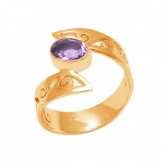 Amethyst Oval Shape Gemstone 925 Sterling Silver Handcrafted Designer Ring