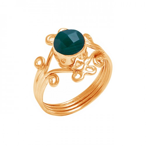 Emerald Round shape Gemstone 925 Sterling Silver Fashionable Designer Ring