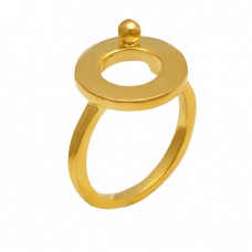 Handmade Plain Silver Designer Stylish Gold Plated Ring Jewelry