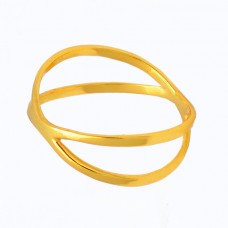 Latest Designer Plain Silver Handmade Gold Plated Ring Jewelry