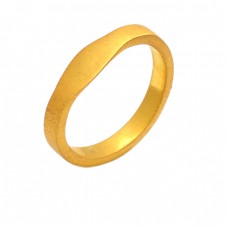 Stylish Plain Silver Handcrafted Gold Plated Ring Jewelry