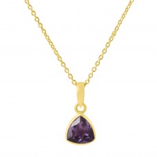 Multi Color Gemstone 925 Sterling Silver Gold Plated Designer Necklace : Price $35.20
