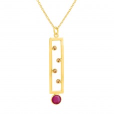 Faceted Roundel Beads Multi Tourmaline Gemstone 925 Sterling Silver Gold Plated Necklace : Price $25.50