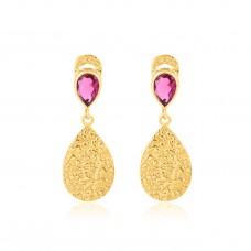 Ruby Pear Marquise Shape Gemstone 925 Sterling Silver Gold Plated Stud Earrings : Price $18.50